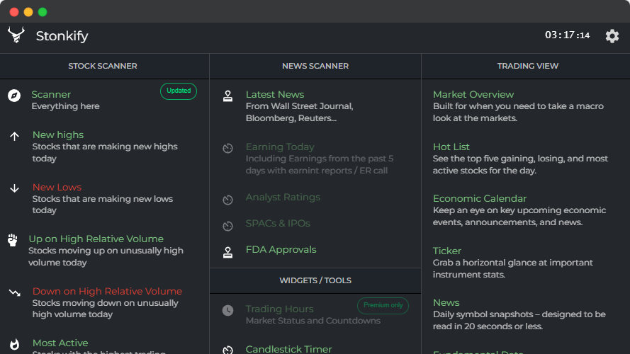 Stonkify: Desktop Trading Toolkit